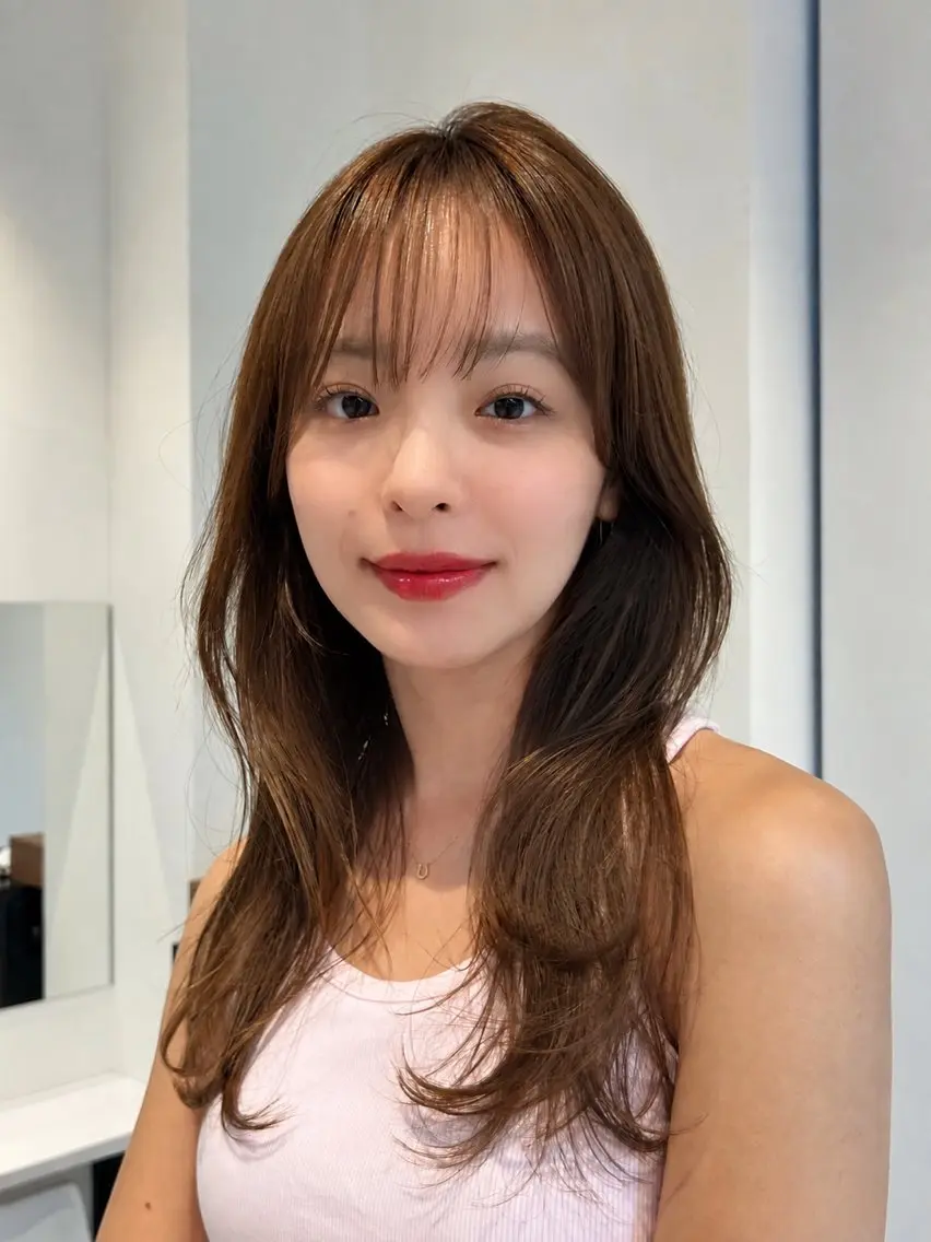 ロング カラー 透明感カラー レイヤーカット ヘアカラー トリートメント ユナ/暖色カラー🧡 /表参道のヘアスタイル