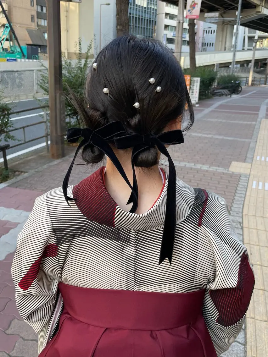 卒業式着付け、ヘアセットの写真