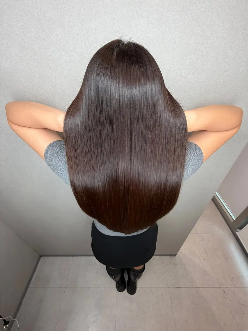 セミロング カラー ブリーチ 透明感カラー ブリーチなしカラー 髪質改善 ヘアカラー トリートメント 今井 勝也のヘアスタイル