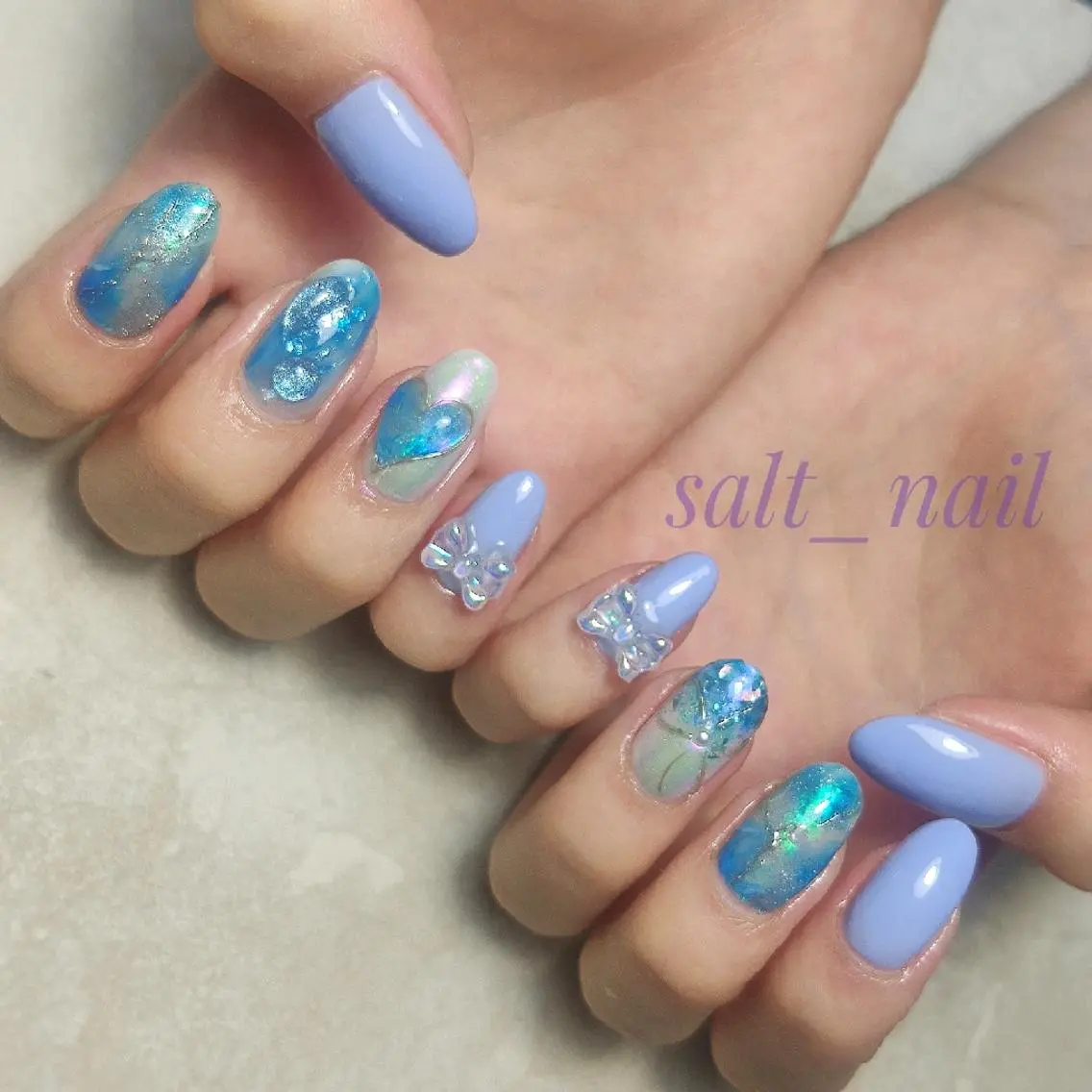 ネイル アートネイル オーロラネイル マグネットネイル 個人サロン saltnailのネイルデザイン