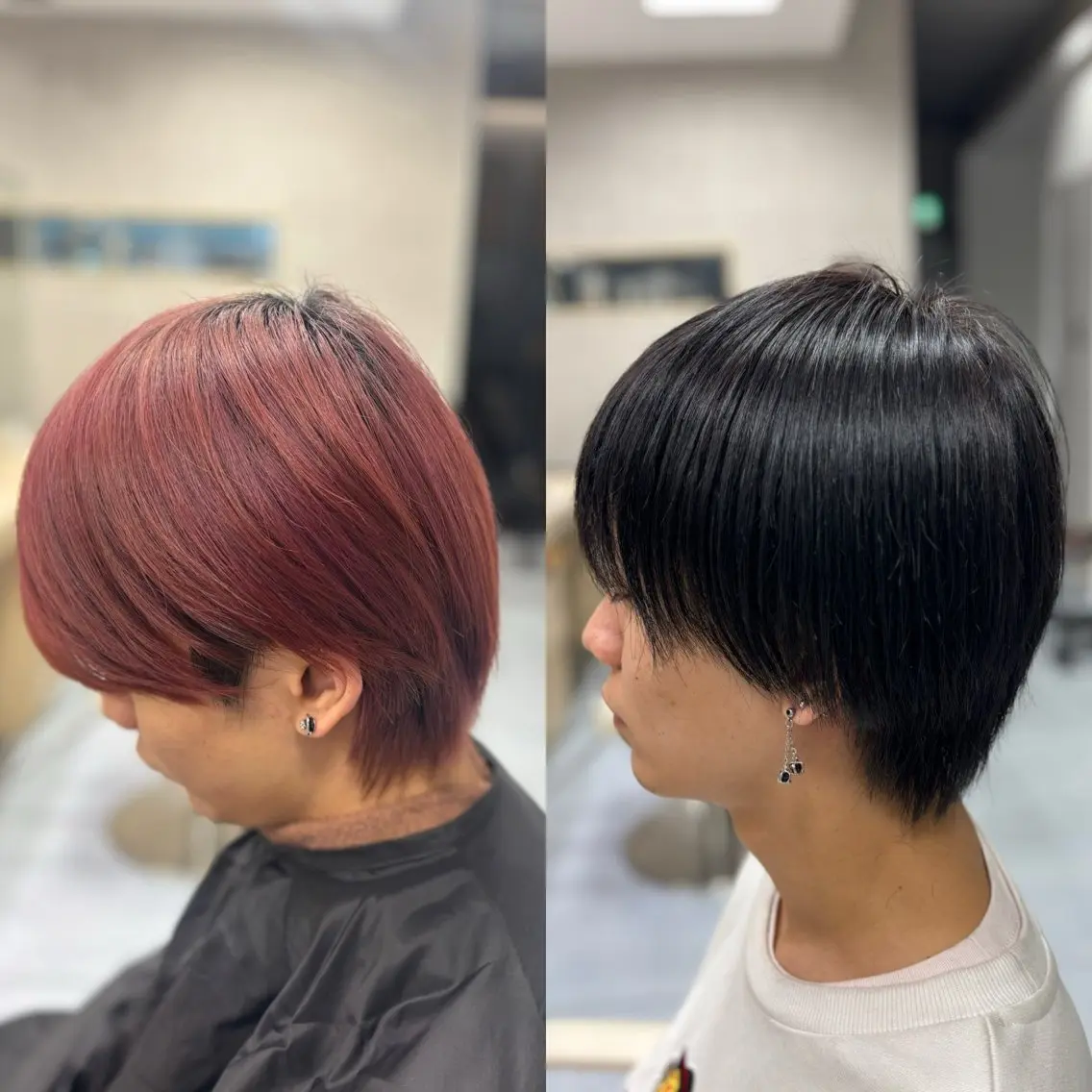 カット➕ワンカラー【学生専用クーポン👩🏻🎓🫶🏻】黒染め・白髪染めでもO《先着2名様❤️𓂃 𓈒》の写真