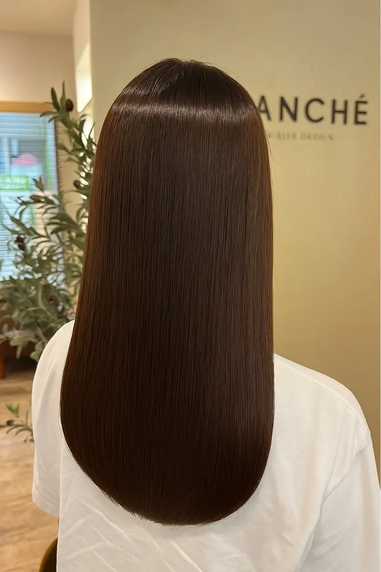 ロング カット 縮毛矯正 穐山 翔也のヘアスタイル