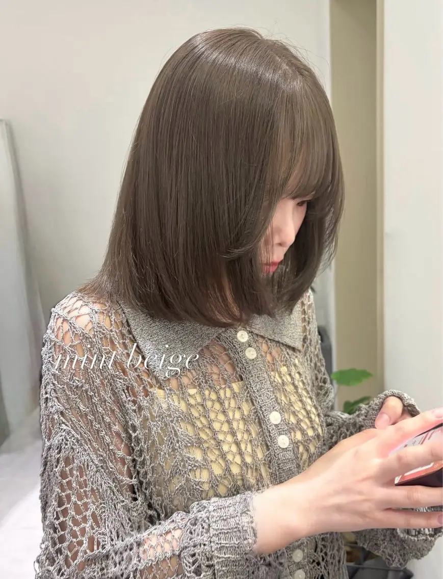 ミディアム カラー カット ヘアカラー トリートメント nakahara madokaのヘアスタイル