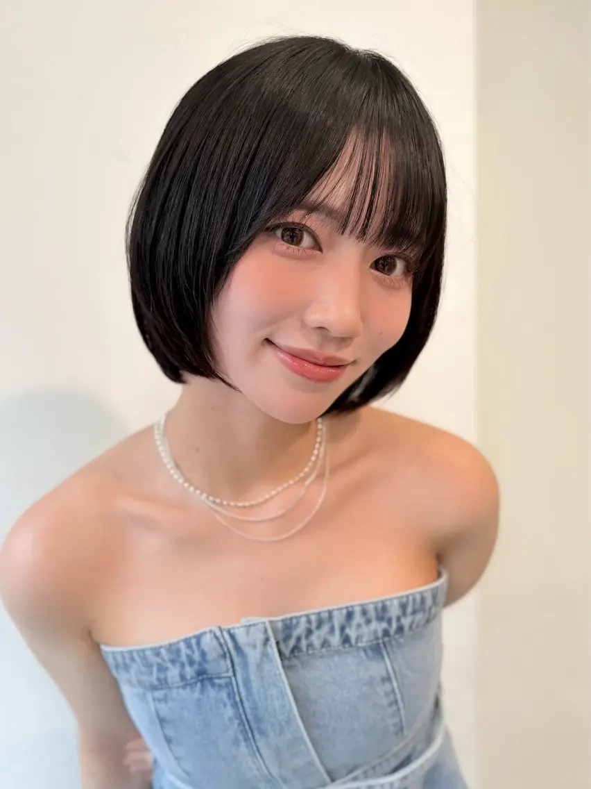 ショート カラー 切りっぱなしボブ ボブレイヤー ボブ レイヤーカット カット ヘアカラー トリートメント ハイライト/ショート /ボブ/RYOHEIのヘアスタイル