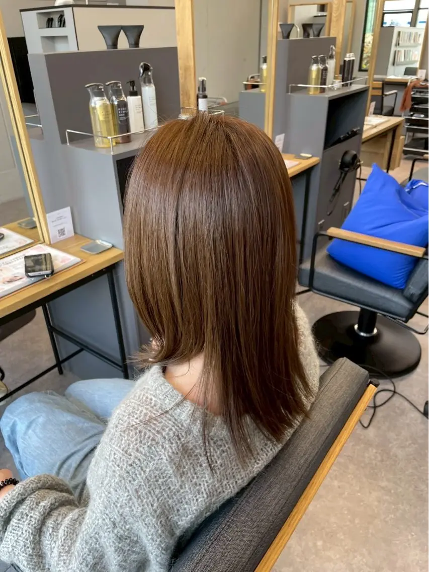 カラー ブリーチ ブリーチなしカラー ヘアカラー カラー𐙚眉毛モデル 蒲生四丁目❁下道彩咲のヘアスタイル