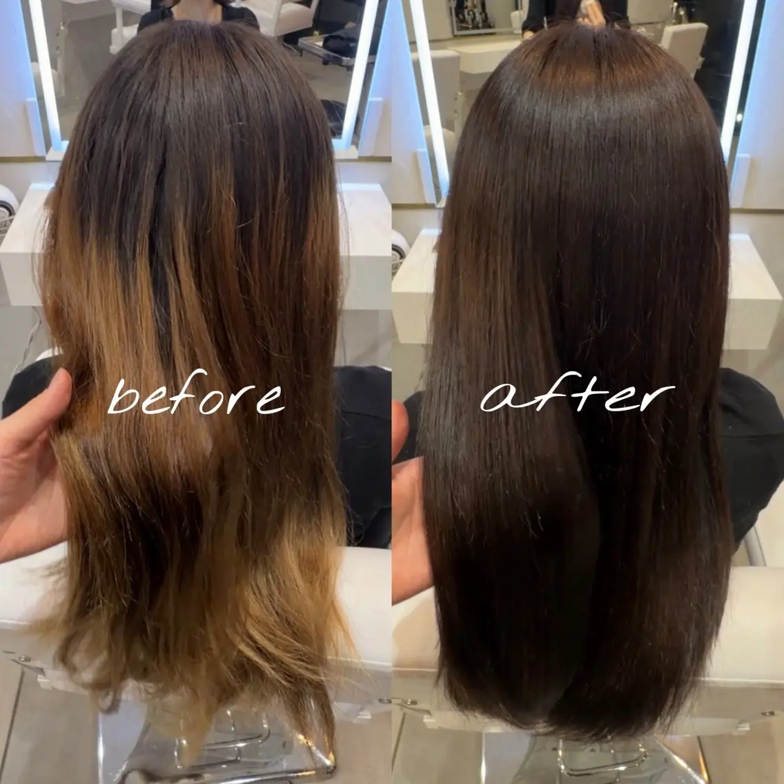 セミロング カラー ヘアカラー 稲田 麗葉のヘアスタイル