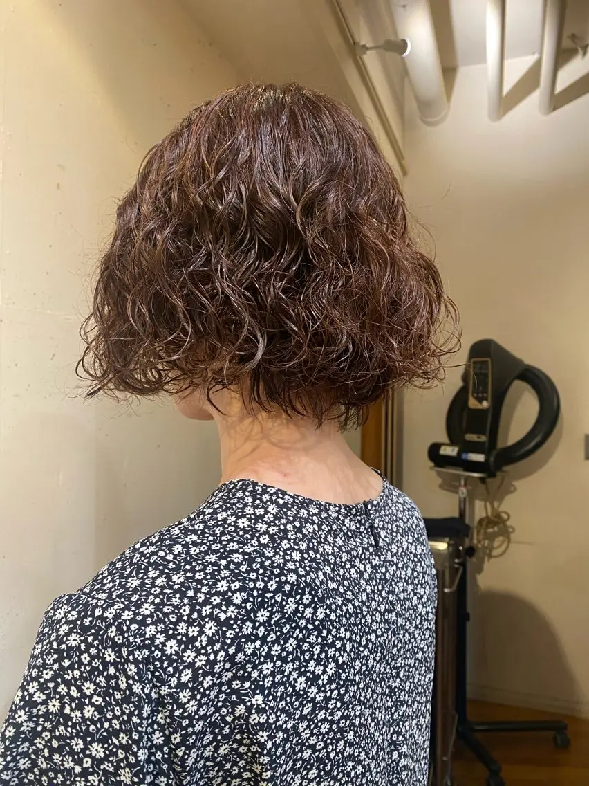 パーマ ボブ カット パーマ 長澤 しずくのヘアスタイル