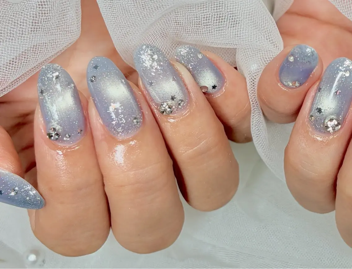 ネイル キラキラネイル ラメ(グリッター) マグネットネイル ハンドネイル nail patio hinaのネイルデザイン