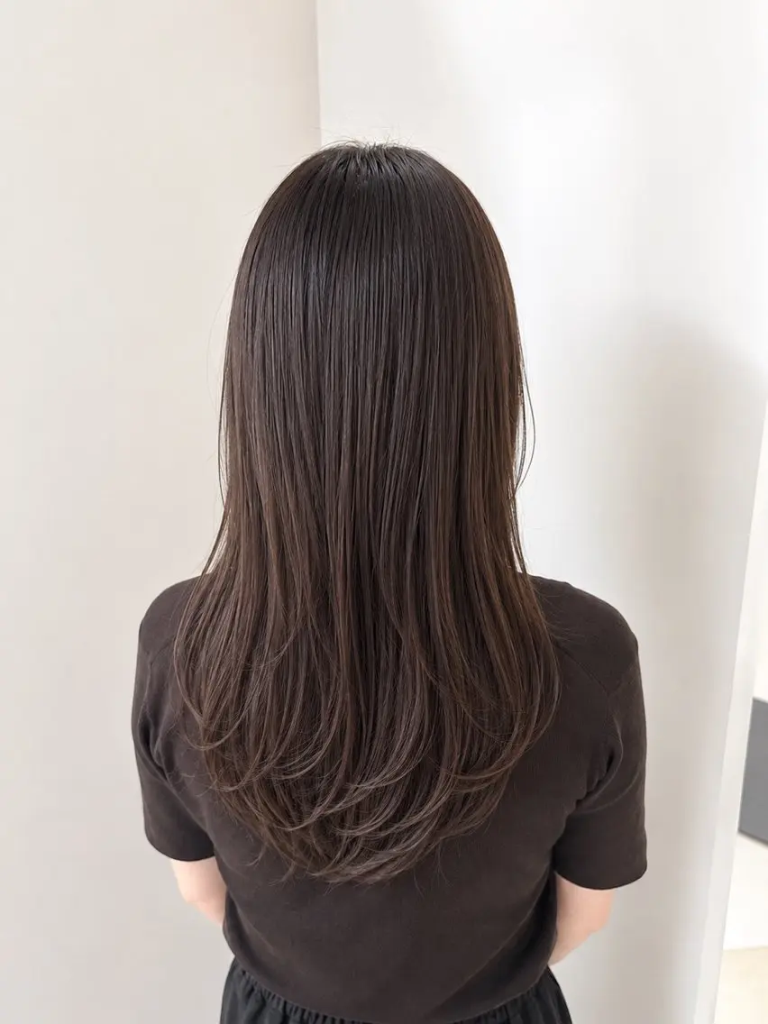 ロング レイヤーカット ロング カット ヘッドスパ ヒナ/酸性ストレート ・艶カラー🌿のヘアスタイル