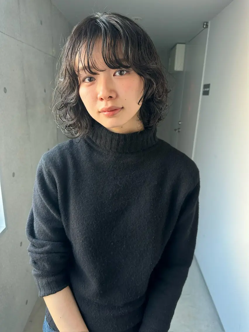 ミディアム パーマ カット パーマ お悩み解決パーマ hana🩰のヘアスタイル