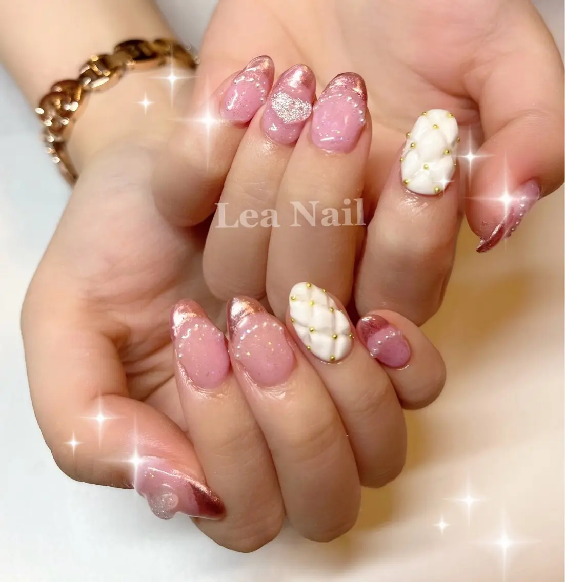 ネイル フレンチネイル ミラーネイル ハンドネイル Lea Nailのネイルデザイン