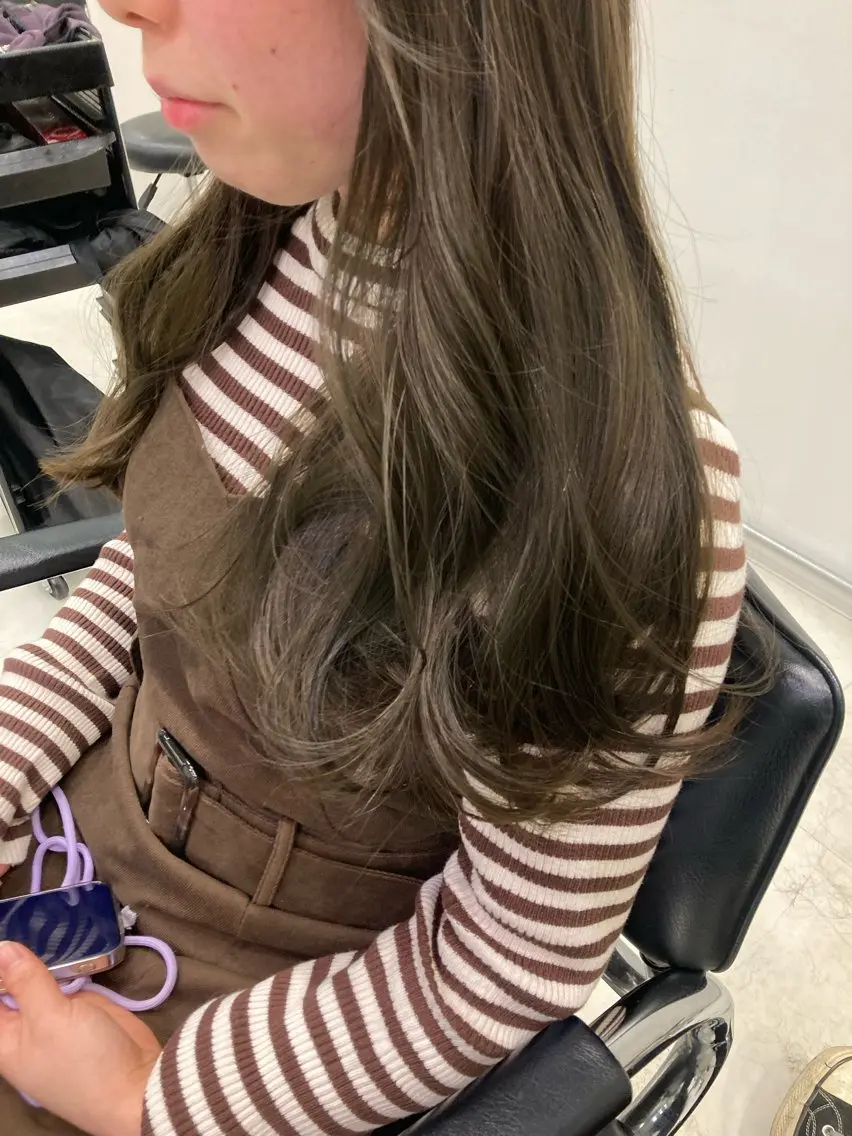 ロング カラー カット ヘアカラー トリートメント 💖ブリーチなし透明 感💖ASAHIのヘアスタイル