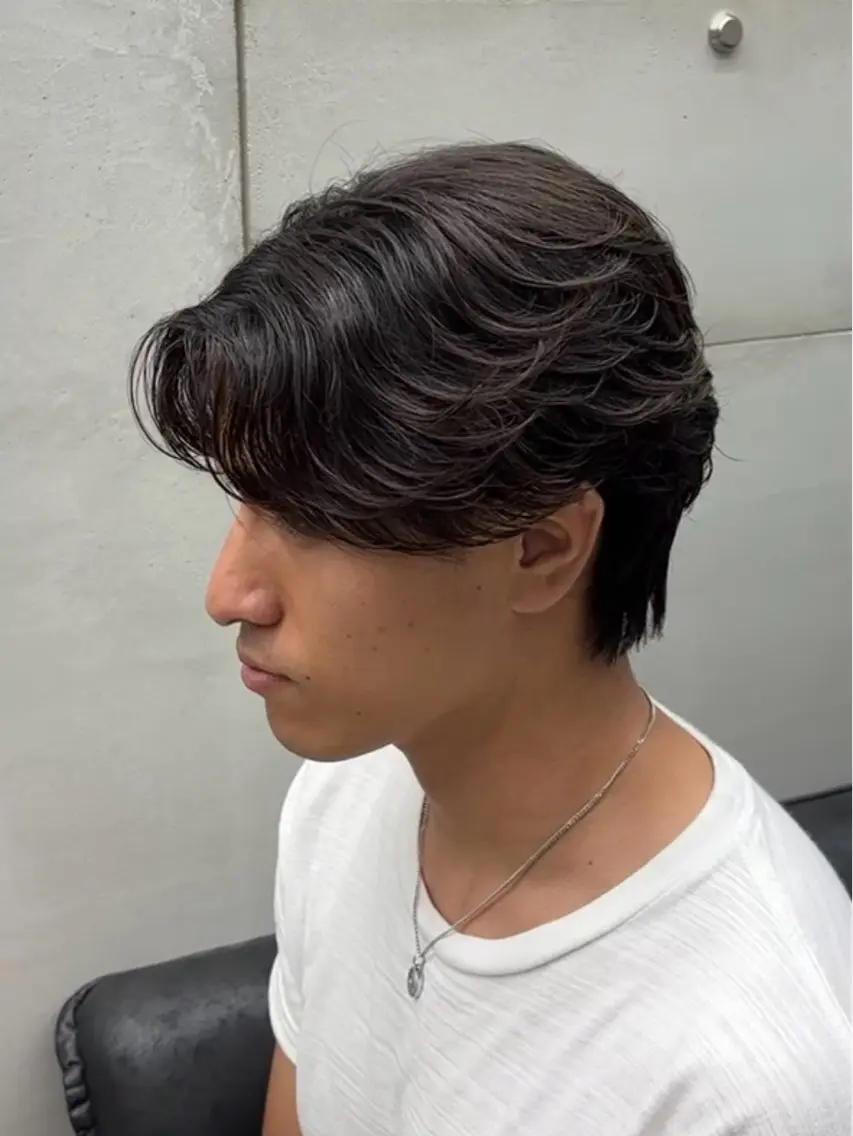 ミディアム カット パーマ メンズ特化/カット パーマ/あこのヘアスタイル