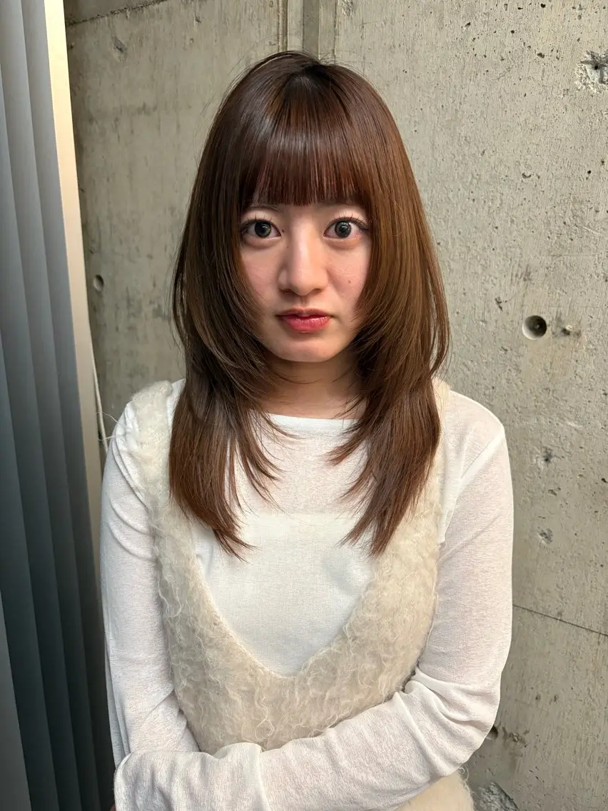セミロング レイヤーカット person♡kii マオのヘアスタイル