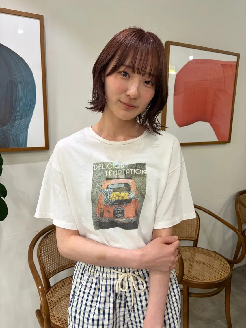 カラー 透明感カラー ダブルカラー ピンクカラー ヘアカラー honoka uemuraのヘアスタイル