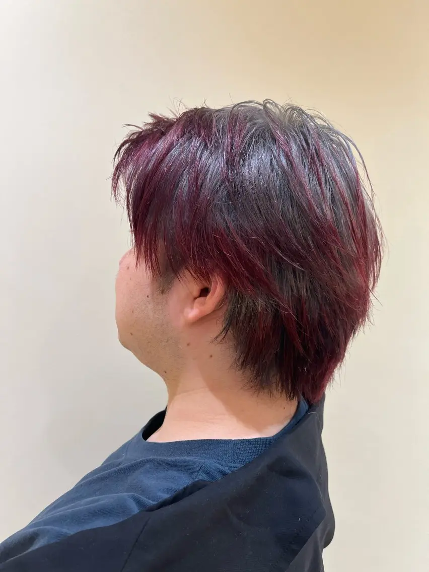 カラー メンズ フェザーパーマ 村上俊輔のヘアスタイル