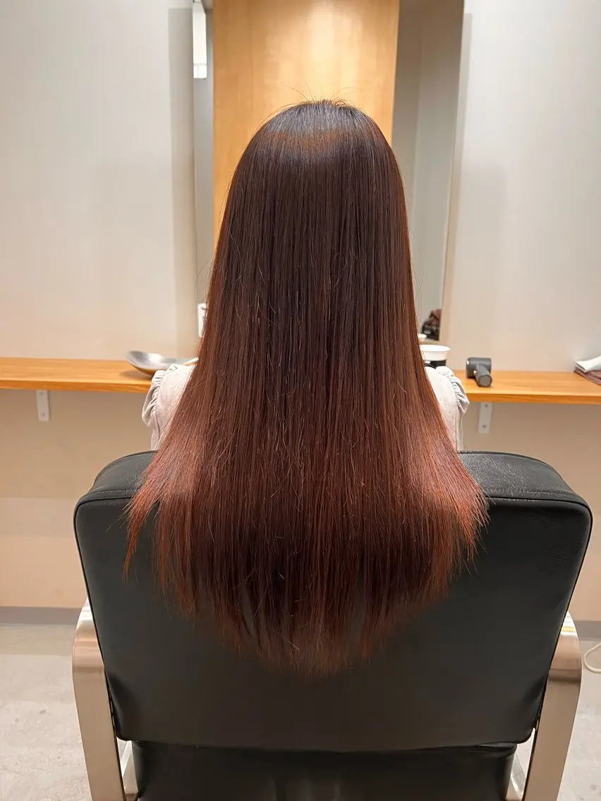 ロング カット 縮毛矯正 トリートメント リュウガ/艶髪矯正 /透明感カラーのヘアスタイル