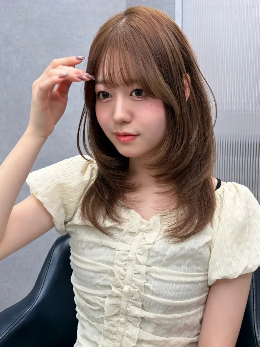 セミロング カラー カット トリートメント saya🍀/透明感 カラー/ヘアセットのヘアスタイル
