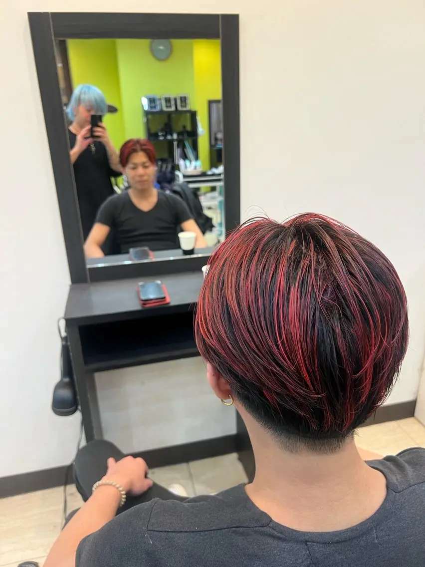 ショート カラー メッシュ ハイトーン/パーマ 特化平田のヘアスタイル