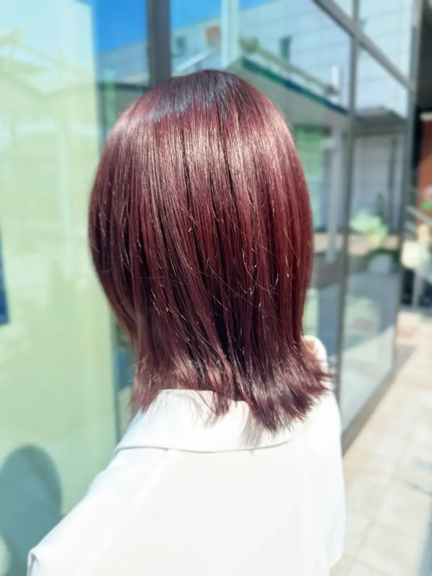 カラー ブラウンカラー オレンジ ピンクカラー ヘアカラー トリートメント 小暮 涼華のヘアスタイル