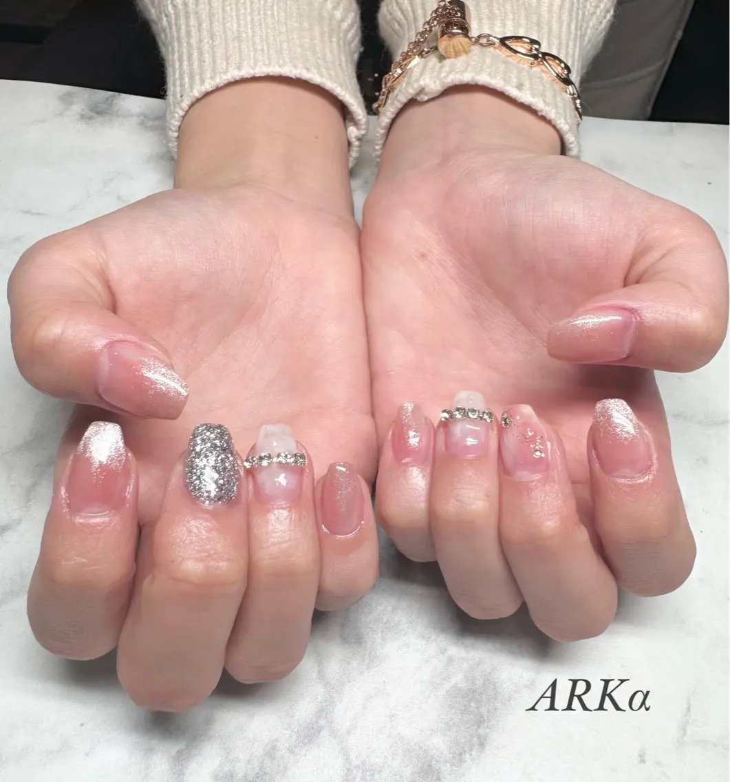 ネイル マグネットネイル ハンドネイル Nailsalon ARKαのネイルデザイン