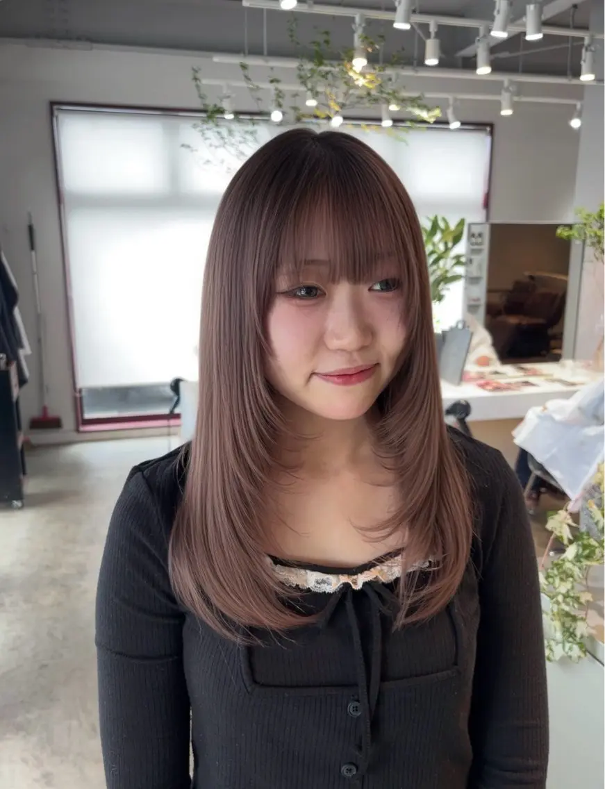 ミディアム レイヤーカット カット ヘアカラー トリートメント ྀི akane   ྀིのヘアスタイル
