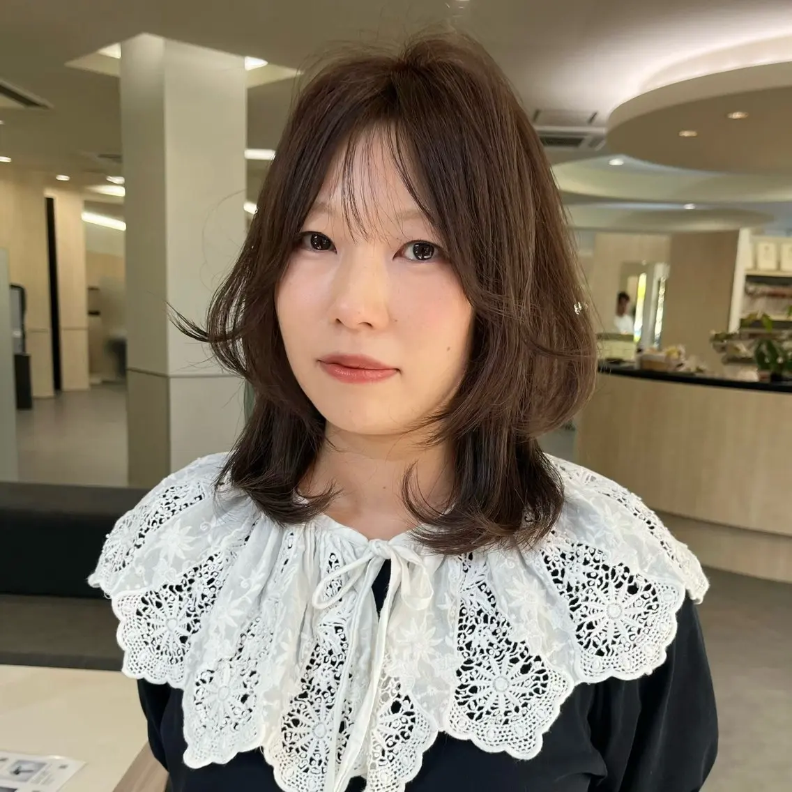 ミディアム ハッシュカット レイヤーカット レイヤーカット🌼 藤瀬知里のヘアスタイル