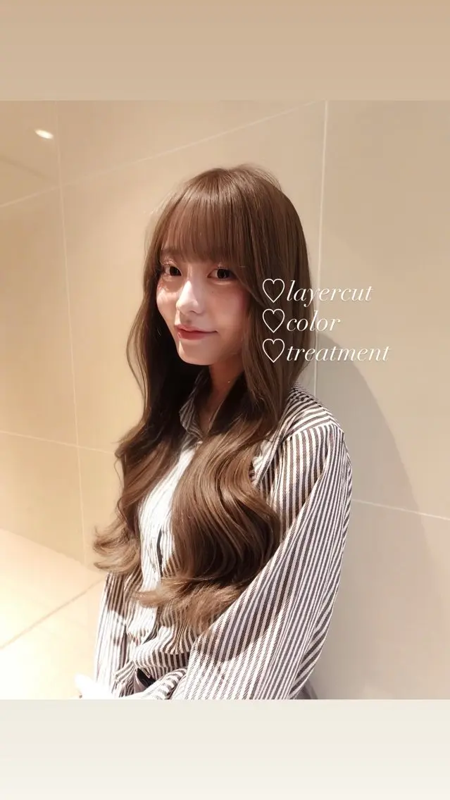 ロング カラー カット ヘアカラー トリートメント 🎀ロングカット/ 艶カラー🩰rioのヘアスタイル