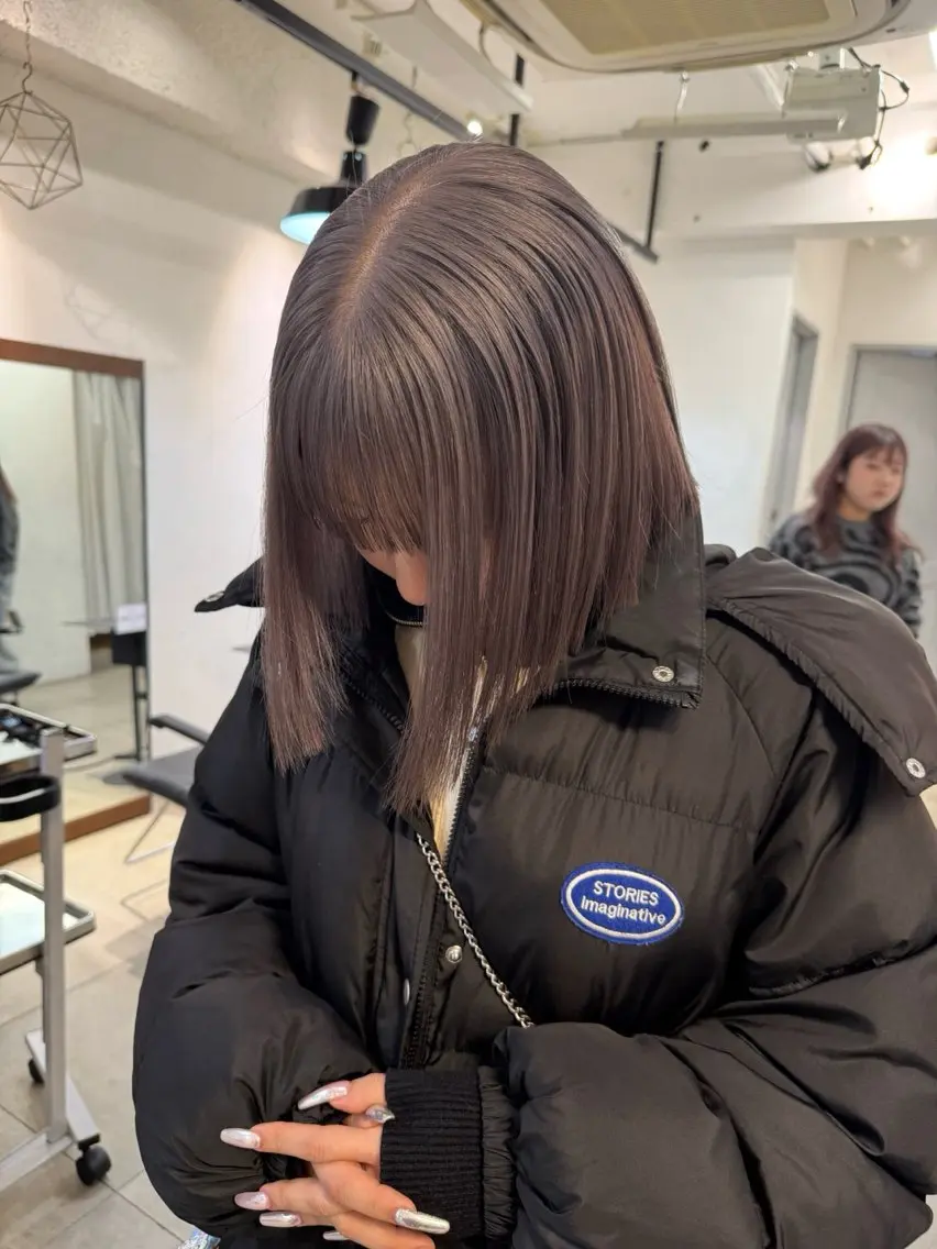 ミディアム カラー ブリーチ グレージュ ラベンダーカラー ラベンダーグレージュ ラベンダーグレー ヘアカラー トリートメント Lomalia 🤍🫧/makoのヘアスタイル