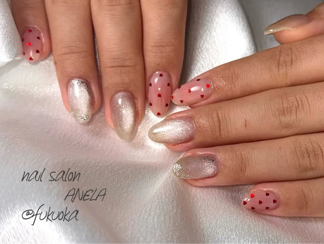ネイル バレンタイン nail salon ANELA mayaのネイルデザイン