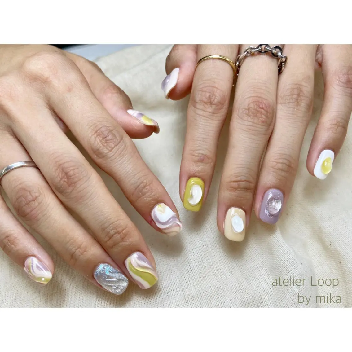 ネイル クリアネイル フレンチネイル ジェルネイル 持ち込み ニュアンスネイル ハンドネイル atelier Loop♪MIKAのネイルデザイン