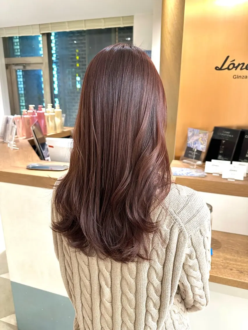 ロング カラー カット ヘアカラー トリートメント 安丸 結夏のヘアスタイル