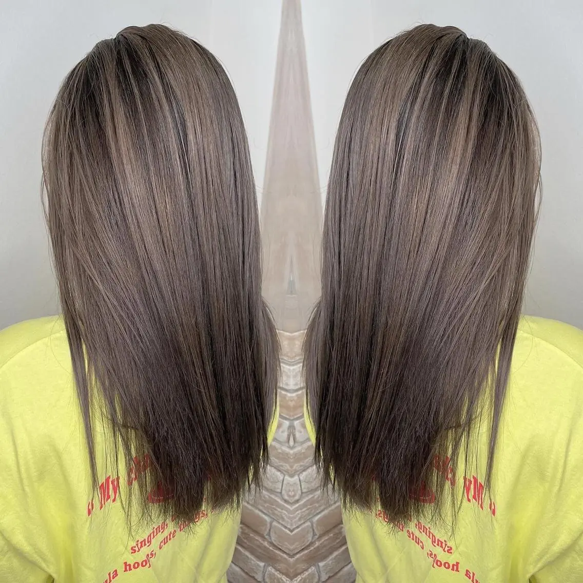 ロング カラー アッシュ 透明感カラー グレージュ オリーブグレージュ オリーブグレー ヘアカラー トリートメント 河合秀明/ショート /ボブ/レイヤーのヘアスタイル