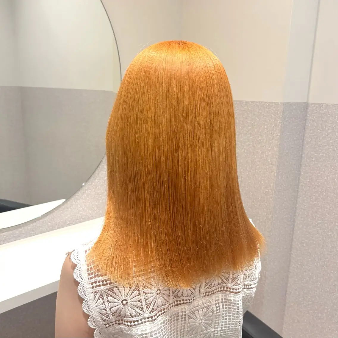 ミディアム カラー ブリーチ ダブルカラー ハイトーンカラー オレンジ ヘアカラー トリートメント 🩵ブリーチカラー MIORI🩵のヘアスタイル