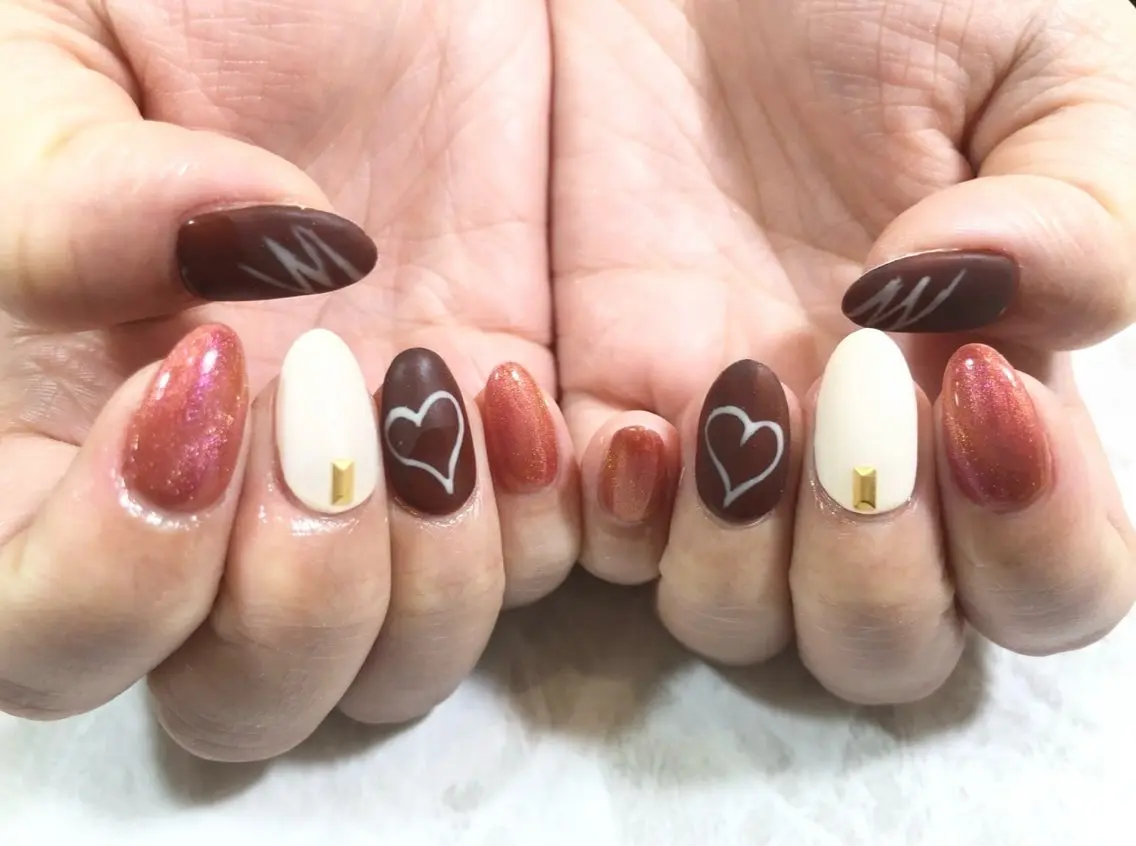 ネイル バレンタイン Alococo nail🎀miyuのネイルデザイン