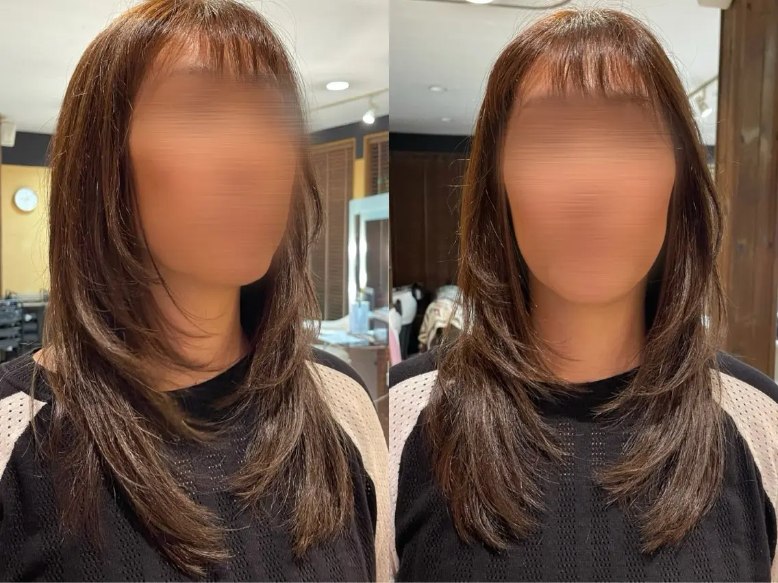 セミロング 顔まわりレイヤー 顔周りカット レイヤーカット 寺田 さゆみのヘアスタイル
