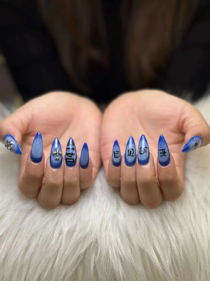 ネイル アートネイル フラワーネイル ジェルネイル グラデーション マグネットネイル Jenn Nail Salonのネイルデザイン