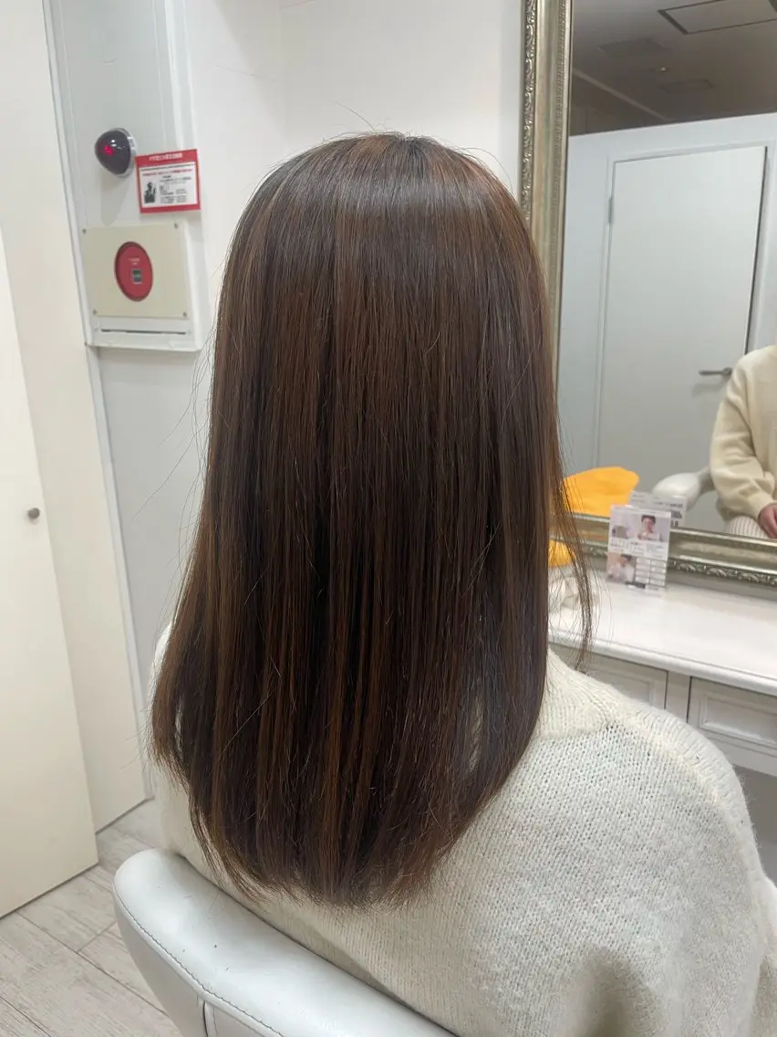 ロング 縮毛矯正 新籾 尚哉のヘアスタイル