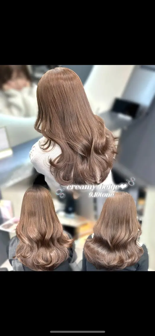 ロング カラー ベージュカラー ブリーチ ケアカラー 透明感カラー ダブルカラー ヘアカラー トリートメント 新宿⌇韓国風ヘア ⌇透明感カラーのヘアスタイル