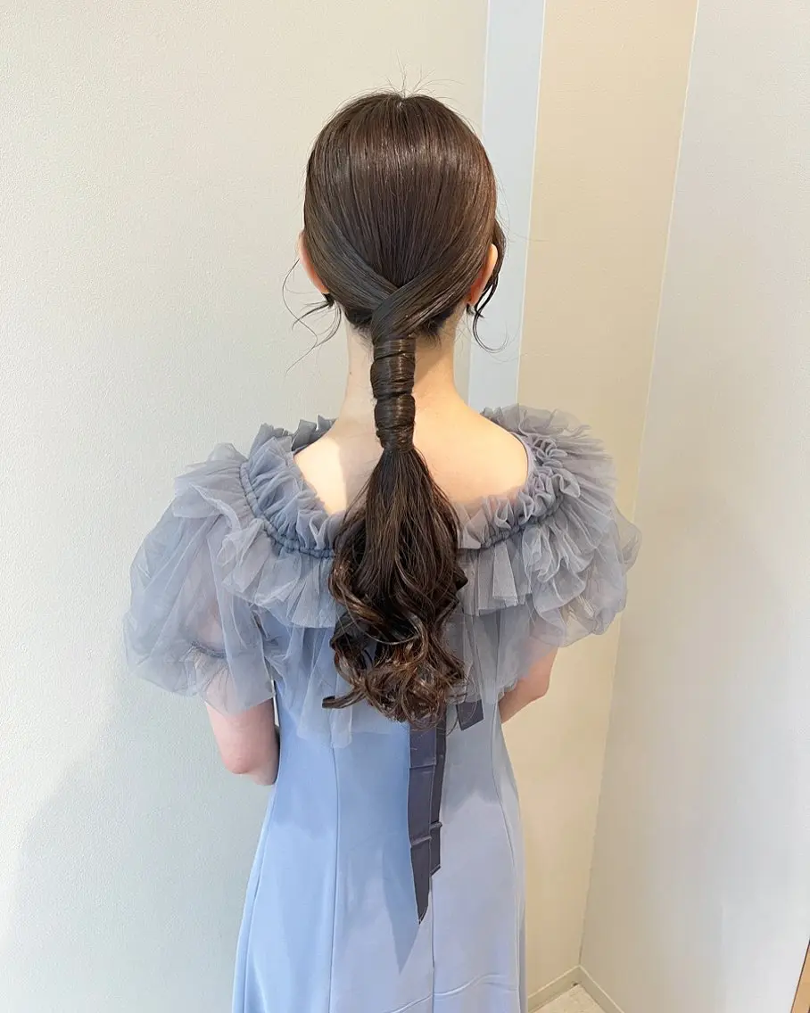ロング ヘアアレンジ ヘアセット THINK SHOP sakiのヘアスタイル