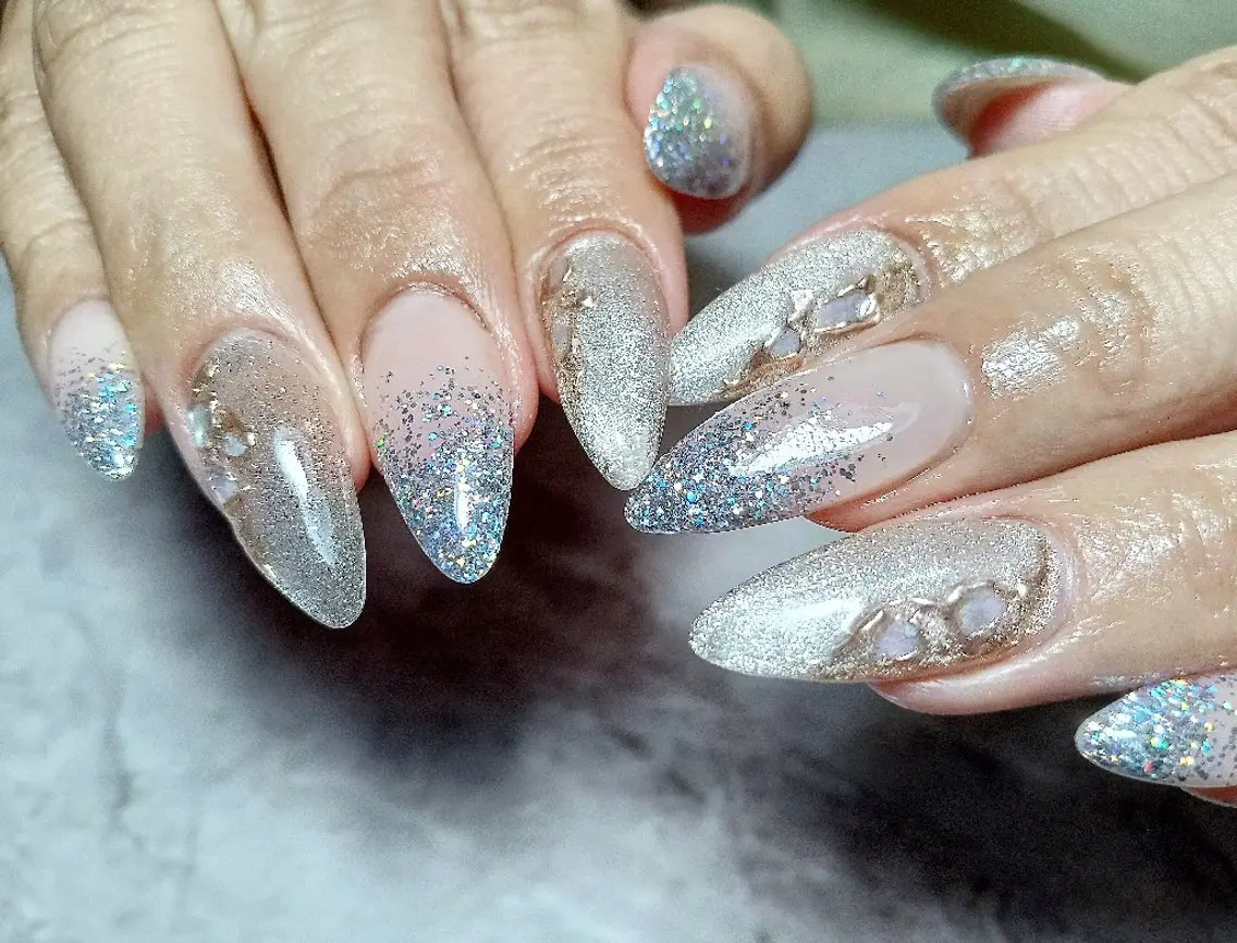 ネイル ラメ(グリッター) マグネットネイル Wisteria Nail_Yukieのネイルデザイン