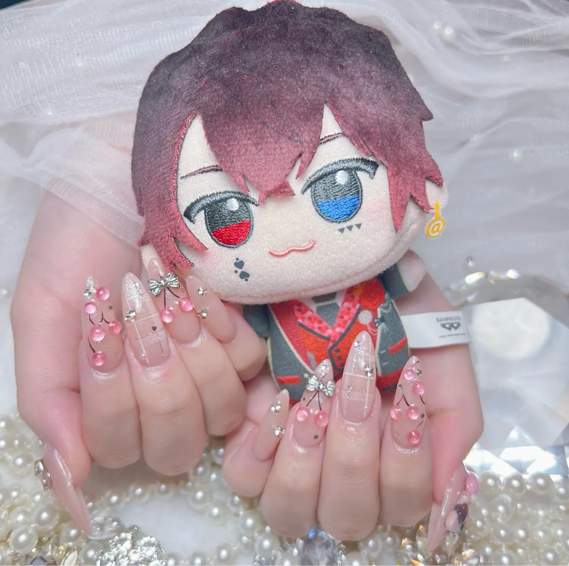 ネイル アートネイル オーロラネイル チークネイル 長さ出し フットネイル Miya _nailのネイルデザイン