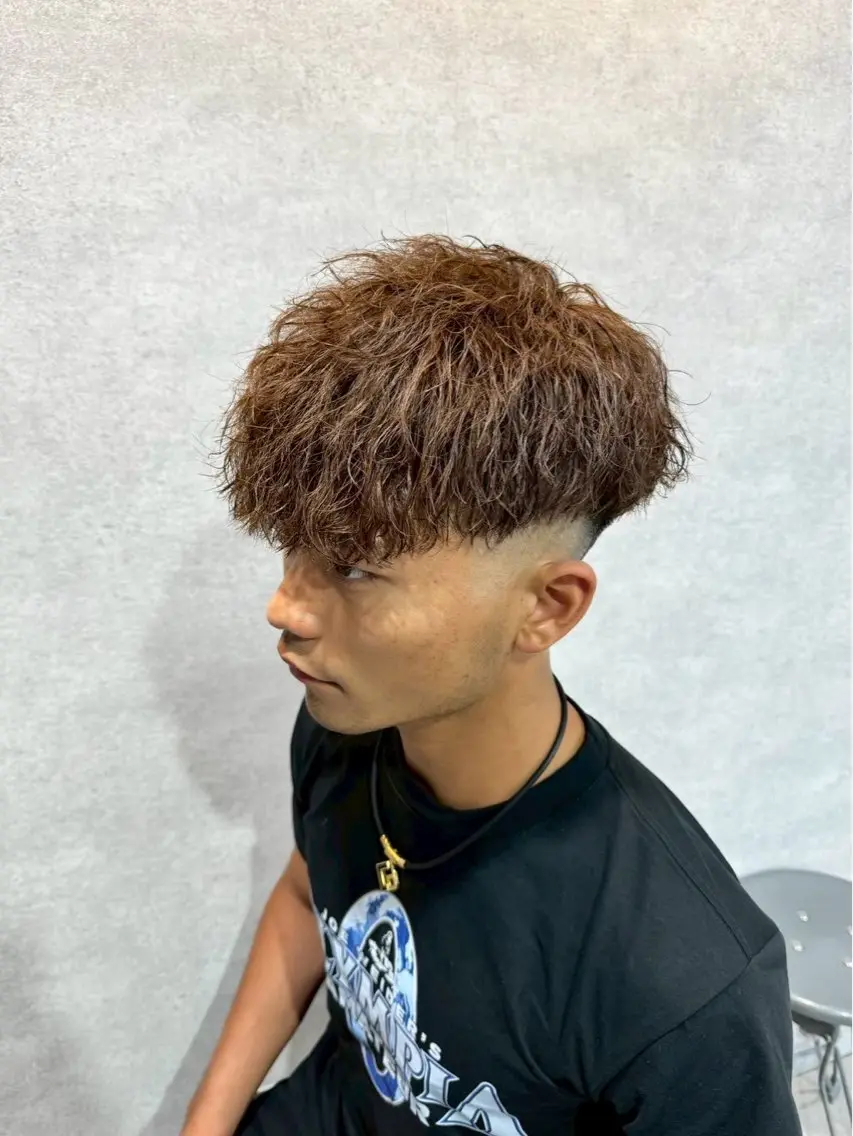 ショート パーマ メンズ メンズパーマ ツイストスパイラルパーマ スパイラルパーマ カット パーマ メンズパーマカット 達人/涼のヘアスタイル