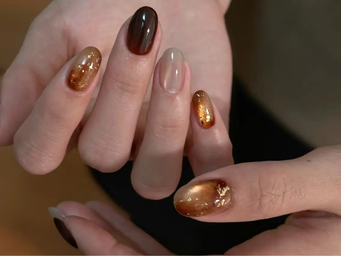 ネイル アートネイル オーロラネイル チークネイル フレンチネイル ガラスフレンチ ハンドネイル 🎀🎀YooLi Nail Salonのネイルデザイン
