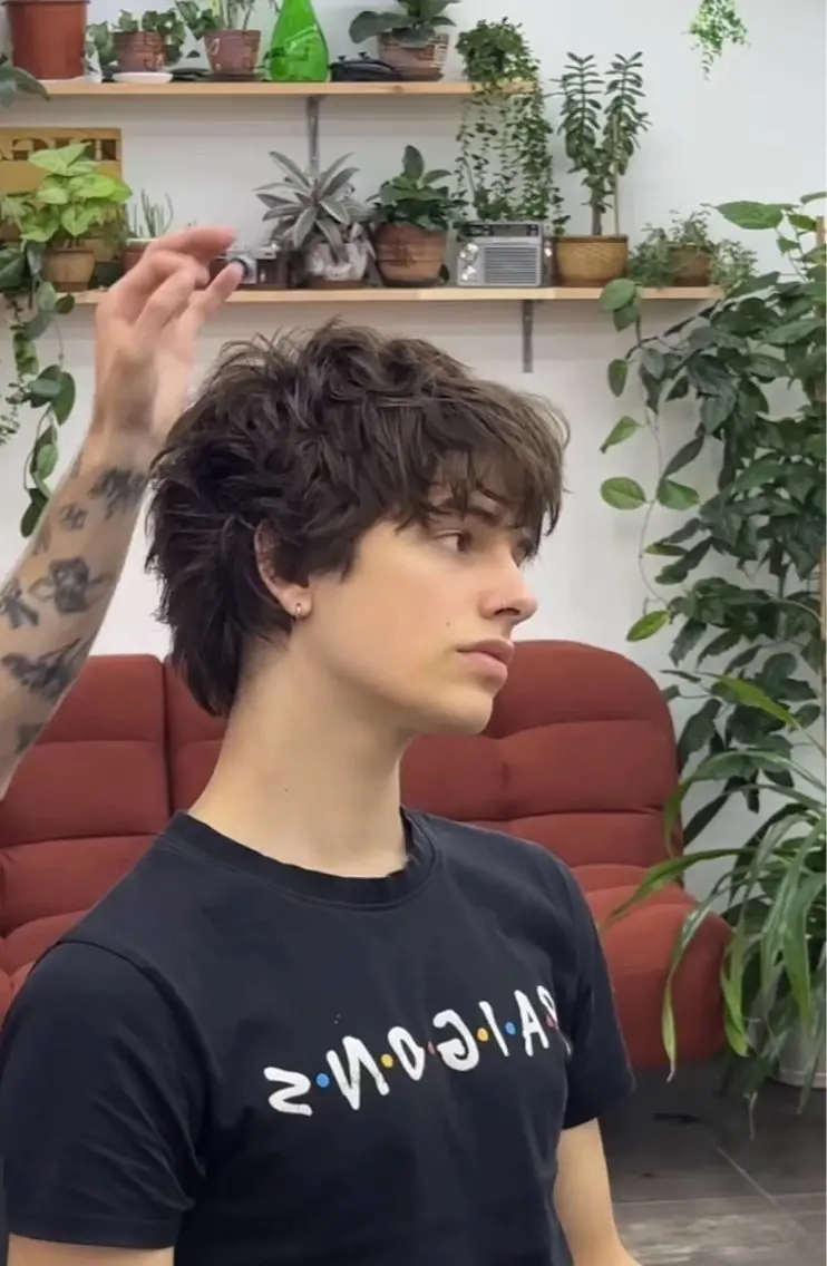 ミディアム パーマ メンズ レタッチ原宿 あいのヘアスタイル