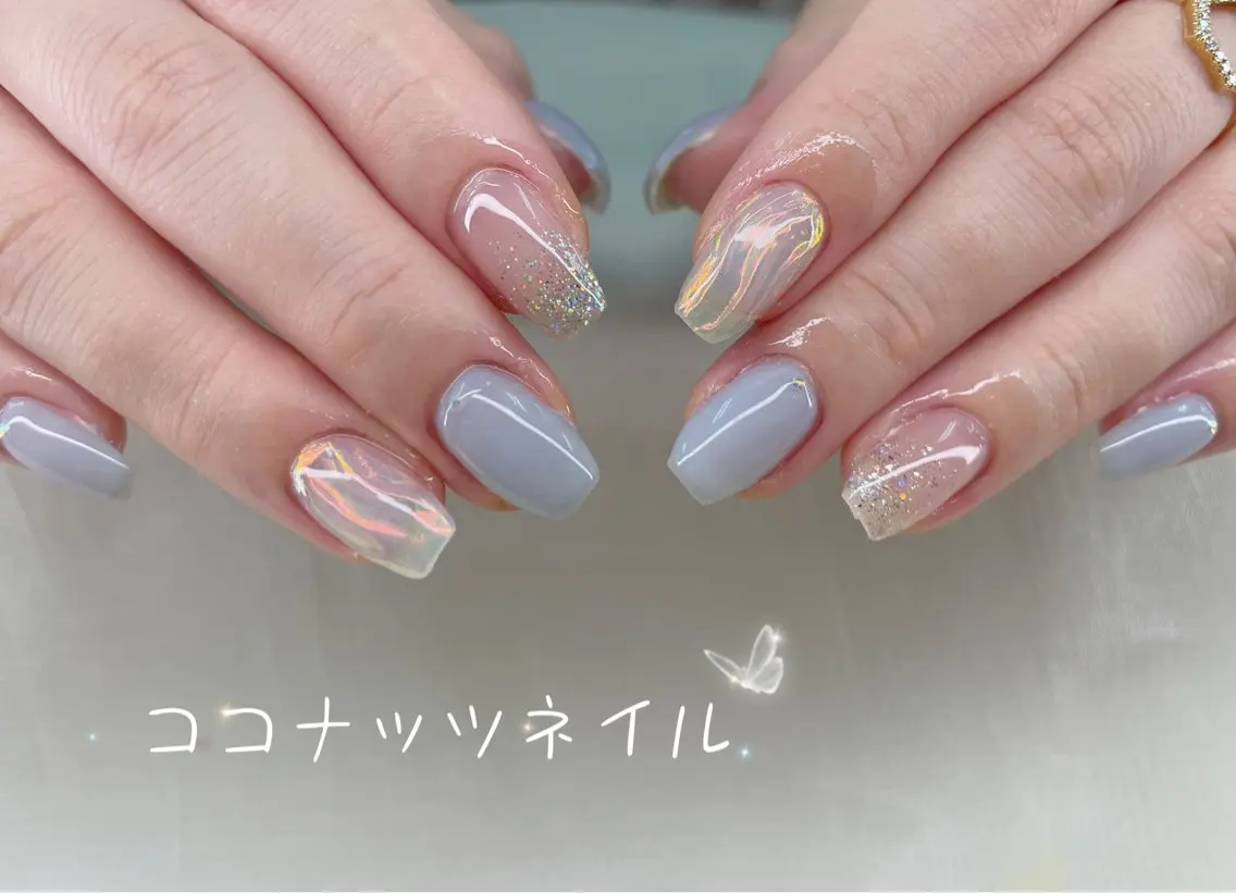 ネイル べっ甲ネイル フレンチネイル キラキラネイル マグネットネイル 大理石ネイル(マーブル) ハンドネイル 神田 ココナッツのネイルデザイン