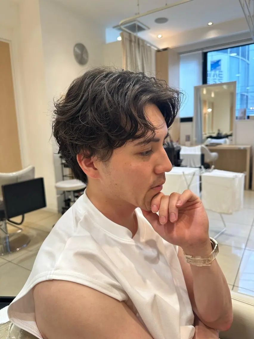 パーマ メンズ カット パーマ Ash中目黒 森田みなみのヘアスタイル