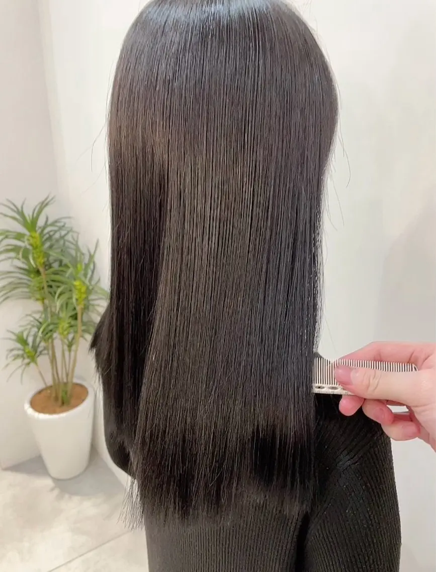 ミディアム 縮毛矯正 カラーモデル募集 すがっちのヘアスタイル