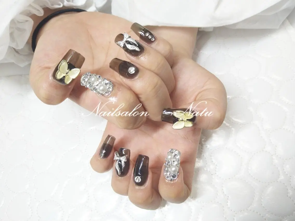 ネイル 長さ出し スクエアネイル nailsalon Natuのネイルデザイン