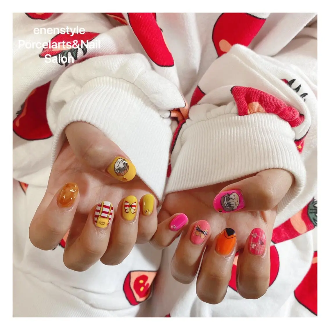 ミディアム ネイル 🐾enen style 🐾のネイルデザイン